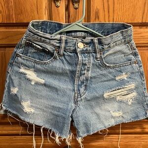 Aeropostale Blue Distressed Jean Shorts